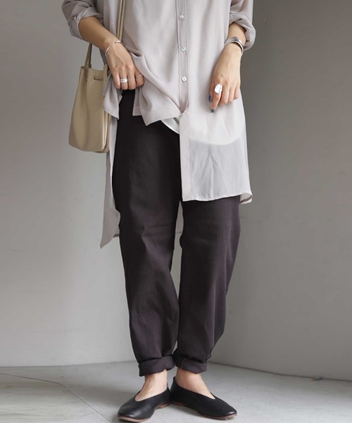 antiqua(アンティカ)の「カーブシルエットパンツ(デニムパンツ・レディース・チャコールグレー/ブラック/ベージュ/オフホワイト/グリーン系その他・S/M/L/XL/XS/XXL)」の18枚目の写真