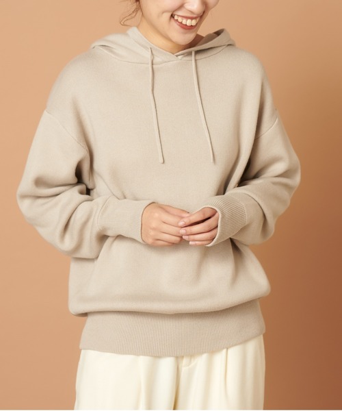 PUAL CE CIN(ピュアルセシン)の「パーカープルオーバー(Tシャツ/カットソー・レディース・アイボリー/グレー/チャコールグレー/ベージュ/ピンク・FREE)」の5枚目の写真