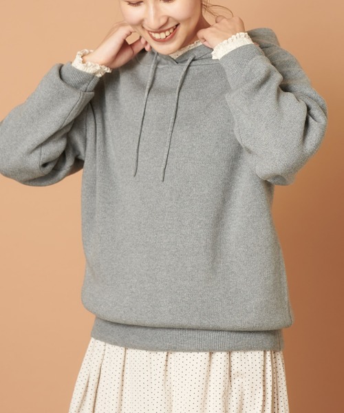 PUAL CE CIN(ピュアルセシン)の「パーカープルオーバー(Tシャツ/カットソー・レディース・アイボリー/グレー/チャコールグレー/ベージュ/ピンク・FREE)」の19枚目の写真