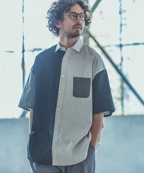 ANGENEHM(�A���Q�l�[��)��mhs1520-Coolmax Crazy Short Sleeve Over Size Shirts �V���c(MADE IN JAPAN)(�V���c/�u���E�X)