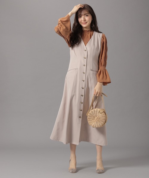 ワンピースフロントボタンジレワンピース ワンピース Andemiu アンデミュウ のファッション