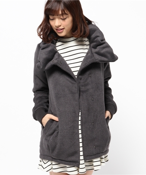 WEGO（ウィゴー）の「WEGO/ビックカラーコクーンコート（その他アウター・レディース・ホワイト系その他/ブラック/ダークグレー・FREE）」の8枚目の写真