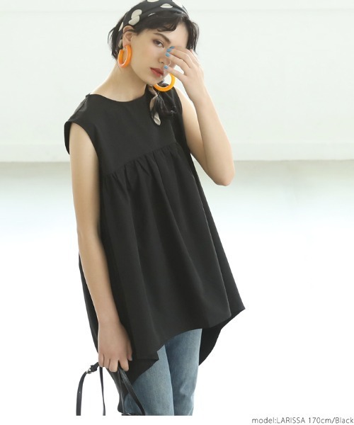 coca(coca)(コカ)の「ギャザーチュニック(チュニック・レディース・ホワイト/ブラック・ONE SIZE)」の11枚目の写真