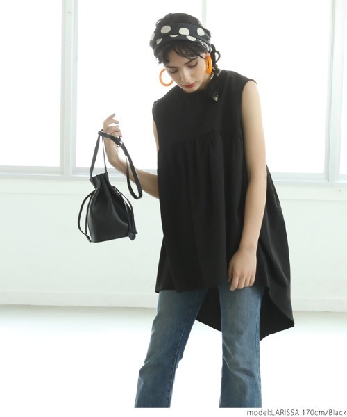 coca(coca)(コカ)の「ギャザーチュニック(チュニック・レディース・ホワイト/ブラック・ONE SIZE)」の7枚目の写真