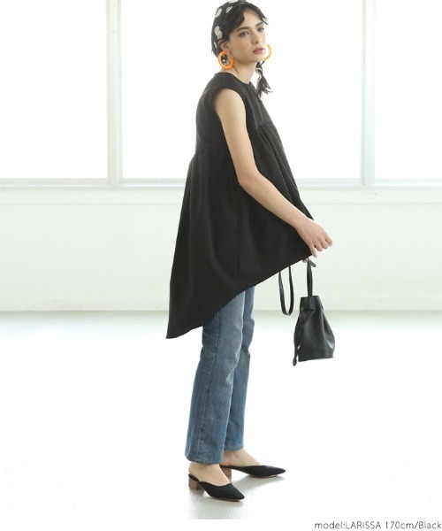 coca(coca)(コカ)の「ギャザーチュニック(チュニック・レディース・ホワイト/ブラック・ONE SIZE)」の5枚目の写真