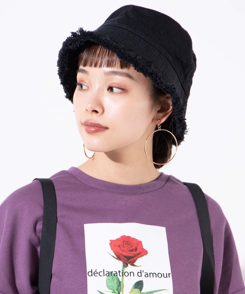 WEGO(ウィゴー)の「WEGO/フリンジバケットハット(ハット・レディース・ブラック/ブラウン/オフホワイト・FREE)」の2枚目の写真