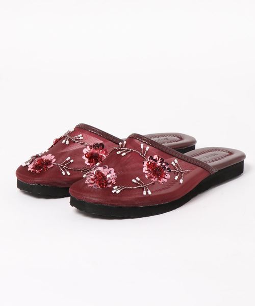 KOBE LETTUCE(コウベレタス)の「フラワーチュールフラットサンダル(サンダル・レディース・ブラック/シルバー/ゴールド/アイボリー/バーガンディー・S/M/L/LL)」の10枚目の写真