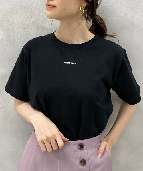 one after another NICE CLAUP（ワンアフターアナザーナイスクラップ）の「ぷっくりロゴTシャツ（Tシャツ/カットソー・レディース・ブラック/オフホワイト/サックスブルー・FREE）」の2枚目の写真