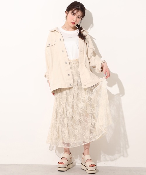 one after another NICE CLAUP（ワンアフターアナザーナイスクラップ）の「ぷっくりロゴTシャツ（Tシャツ/カットソー・レディース・ブラック/オフホワイト/サックスブルー・FREE）」の17枚目の写真