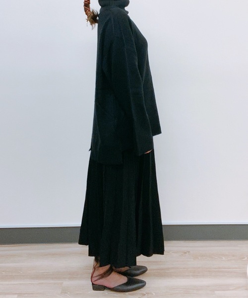 ap retro（アプレトロ）の「プリーツニットスカート【ZOZO限定アイテム】（スカート・レディース・ブラック/ベージュ/ブラウン/オフホワイト・FREE）」の10枚目の写真