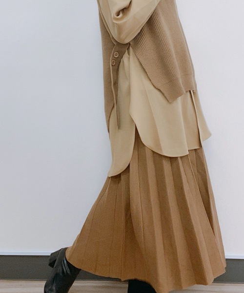 ap retro（アプレトロ）の「プリーツニットスカート【ZOZO限定アイテム】（スカート・レディース・ブラック/ベージュ/ブラウン/オフホワイト・FREE）」の20枚目の写真