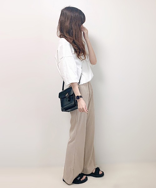 cuorequal(クオレコール)の「フレアリブワイドパンツ(その他パンツ・レディース・グレイッシュベージュ・MEDIUM/LARGE)」の3枚目の写真