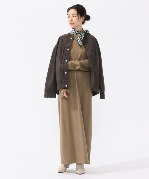 SHIPS（シップス）の「ガーメントダイGジャケット◇（デニムジャケット・レディース・ダークグレー/ナチュラル・38/36）」の8枚目の写真