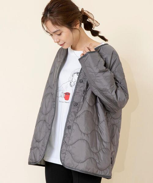 coen(コーエン)の「【WEB限定カラー】OUTLAST(R)中綿ミリタリーコート#(ミリタリージャケット・レディース・グレー/ネイビー/オリーブ・FREE)」の7枚目の写真