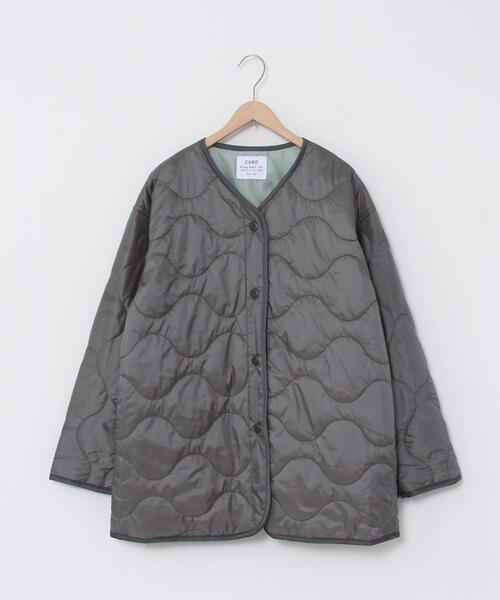 coen(コーエン)の「【WEB限定カラー】OUTLAST(R)中綿ミリタリーコート#(ミリタリージャケット・レディース・グレー/ネイビー/オリーブ・FREE)」の21枚目の写真