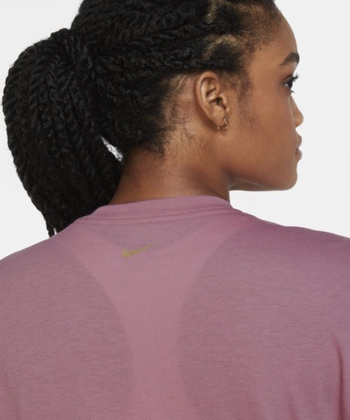 NIKE(ナイキ)の「ナイキ NIKE ウィメンズ ドライ TIE PP5 CB S/S トップ(Tシャツ/カットソー・レディース・スモークピンク/ブラック・M/L/S)」の9枚目の写真