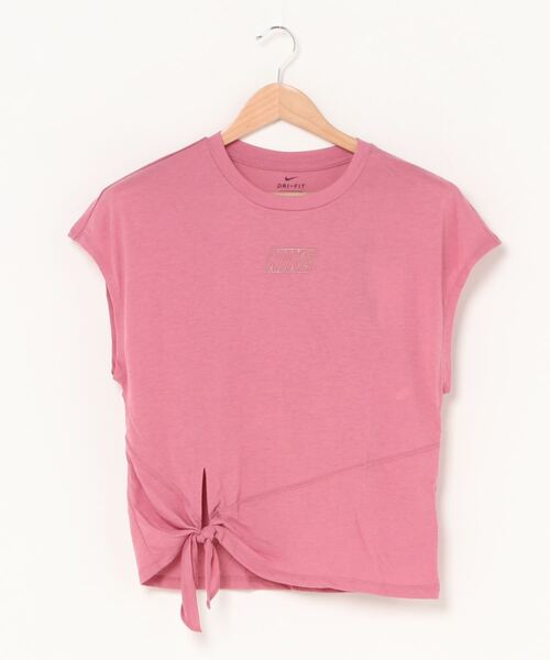 NIKE(ナイキ)の「ナイキ NIKE ウィメンズ ドライ TIE PP5 CB S/S トップ(Tシャツ/カットソー・レディース・スモークピンク/ブラック・M/L/S)」の6枚目の写真