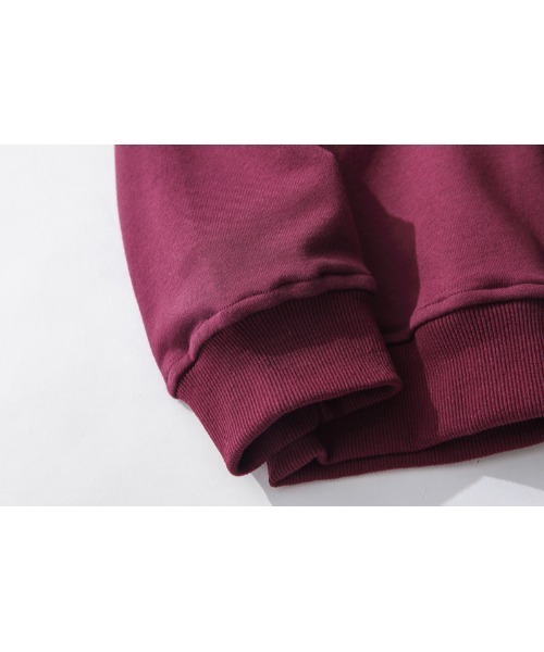 HOOK（フック）の「【HOOK】アメリカアンティーク風プリント 切替 長袖ポロシャツ（スウェット・メンズ・レッド/ネイビー・XL/M/L）」の3枚目の写真