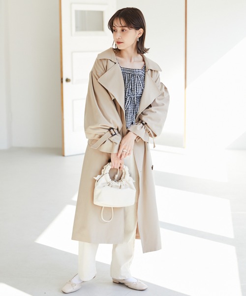 Heather（ヘザー）の「ギャザーハンドルＢＡＧ 　926716（ショルダーバッグ・レディース・ベージュ/パープル/アイボリー・ONESIZE）」の4枚目の写真