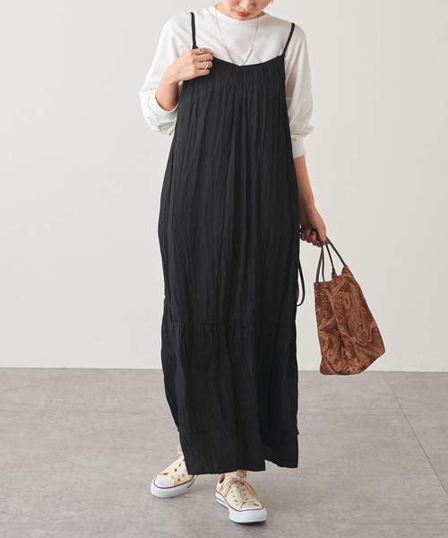 DISCOAT ワッシャー　ノースリーブワンピース　着痩せ Discoat｜ワッシャーノースリワンピース | Rakuten Fashion(楽天