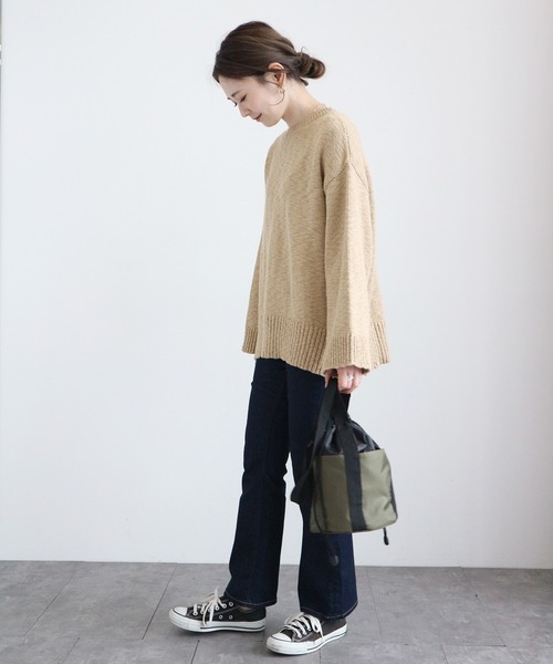 AMERICAN HOLIC（アメリカンホリック）の「BIGシルエットワイドスリーブニットプルオーバー ＊●（ニット/セーター・レディース・ベージュ/グレー/オフホワイト/サックスブルー・FREE）」の16枚目の写真