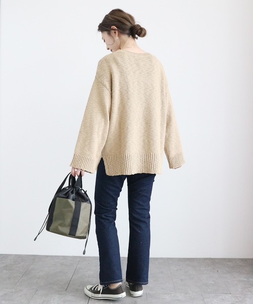 AMERICAN HOLIC（アメリカンホリック）の「BIGシルエットワイドスリーブニットプルオーバー ＊●（ニット/セーター・レディース・ベージュ/グレー/オフホワイト/サックスブルー・FREE）」の17枚目の写真