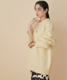 ADAM ET ROPE' | コットンフリンジニットプルオーバー(ニット/セーター)