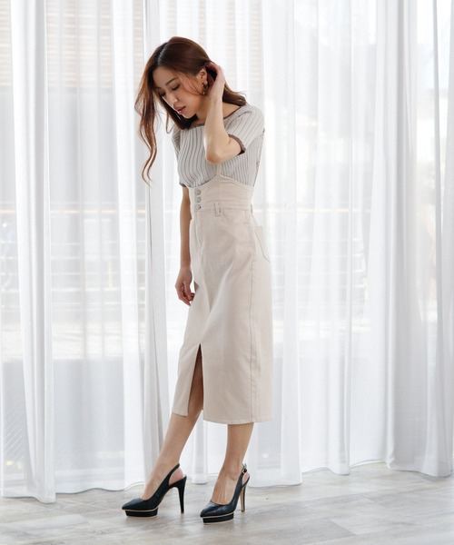 LIPSERVICE(リップサービス)の「フロントボタンdenimジャンスカ(デニムスカート・レディース・ブラック/ベージュ/ブルー系その他・S/M)」の10枚目の写真