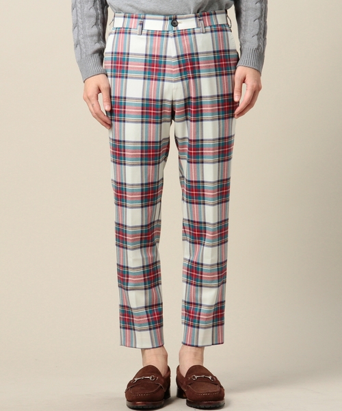 BEAUTY&YOUTH UNITED ARROWS（ビューティーアンドユースユナイテッドアローズ）の「BY タータン/ストライプ ウーステッド ノープリーツ パンツ ◆（その他パンツ・メンズ・レッド/ブラック・LARGE/MEDIUM/SMALL/X-LARGE）」の3枚目の写真