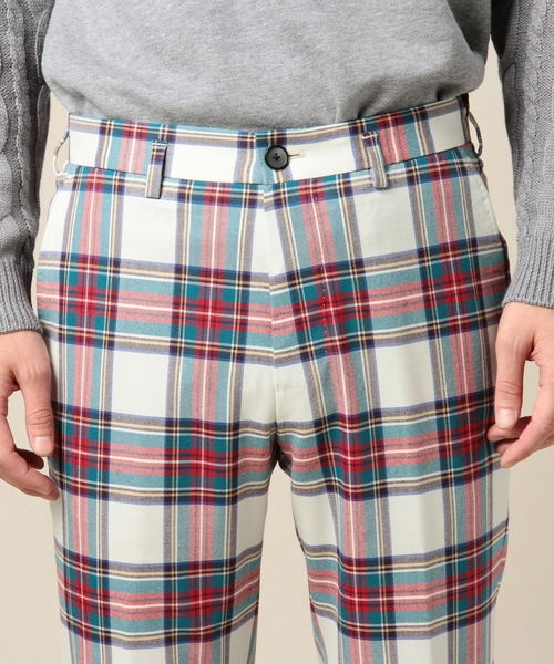 BEAUTY&YOUTH UNITED ARROWS（ビューティーアンドユースユナイテッドアローズ）の「BY タータン/ストライプ ウーステッド ノープリーツ パンツ ◆（その他パンツ・メンズ・レッド/ブラック・LARGE/MEDIUM/SMALL/X-LARGE）」の6枚目の写真