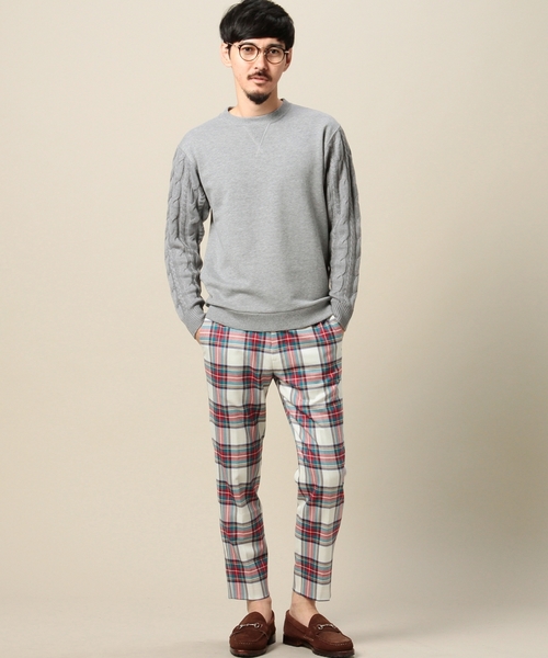 BEAUTY&YOUTH UNITED ARROWS（ビューティーアンドユースユナイテッドアローズ）の「BY タータン/ストライプ ウーステッド ノープリーツ パンツ ◆（その他パンツ・メンズ・レッド/ブラック・LARGE/MEDIUM/SMALL/X-LARGE）」の12枚目の写真