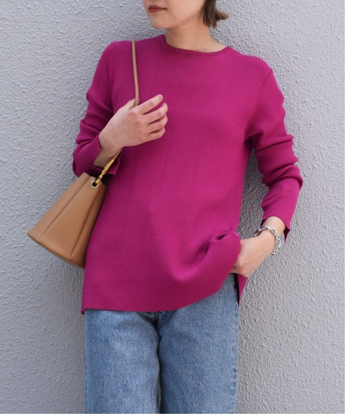 PICCIN（ピッチン）の「袖スリット後ボタンニット（ニット/セーター・レディース・ブラック/オフホワイト/ピンク/ブルー・M）」の4枚目の写真