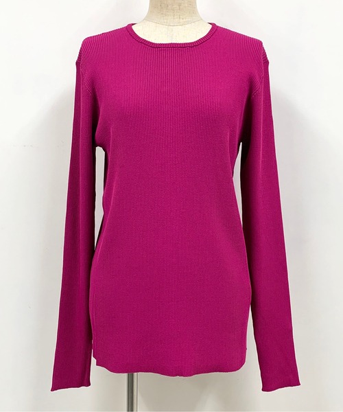 PICCIN（ピッチン）の「袖スリット後ボタンニット（ニット/セーター・レディース・ブラック/オフホワイト/ピンク/ブルー・M）」の21枚目の写真