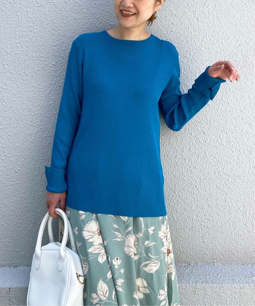 PICCIN（ピッチン）の「袖スリット後ボタンニット（ニット/セーター・レディース・ブラック/オフホワイト/ピンク/ブルー・M）」の11枚目の写真