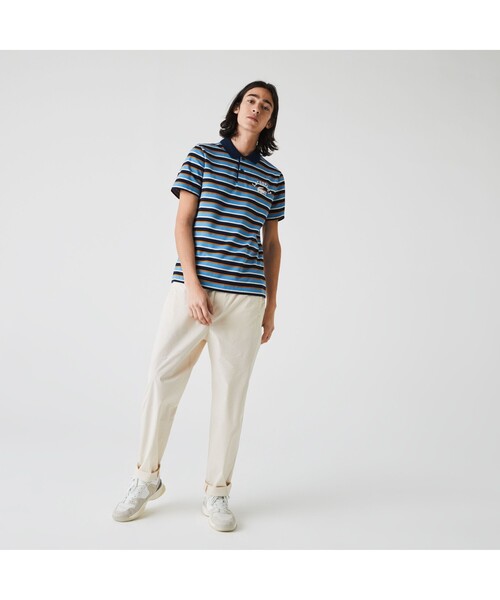 LACOSTE（ラコステ）の「カレッジロゴプリントボーダーポロシャツ（ポロシャツ・メンズ・ネイビー/レッド/グリーン・2/4/3/5）」の5枚目の写真