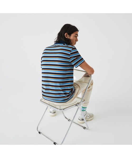 LACOSTE（ラコステ）の「カレッジロゴプリントボーダーポロシャツ（ポロシャツ・メンズ・ネイビー/レッド/グリーン・2/4/3/5）」の6枚目の写真