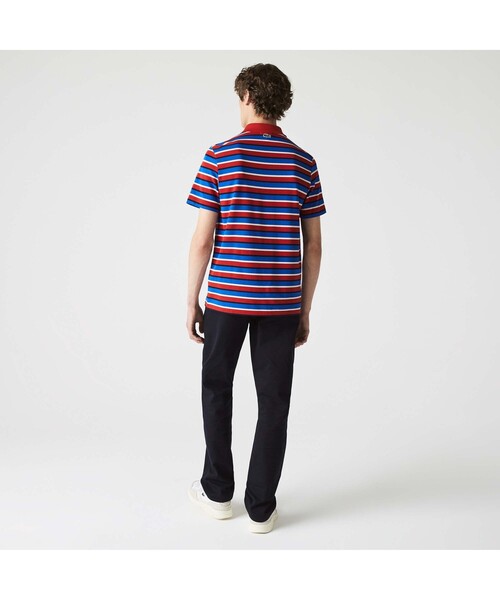 LACOSTE（ラコステ）の「カレッジロゴプリントボーダーポロシャツ（ポロシャツ・メンズ・ネイビー/レッド/グリーン・2/4/3/5）」の9枚目の写真