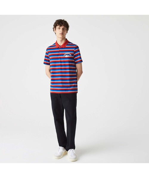 LACOSTE（ラコステ）の「カレッジロゴプリントボーダーポロシャツ（ポロシャツ・メンズ・ネイビー/レッド/グリーン・2/4/3/5）」の11枚目の写真