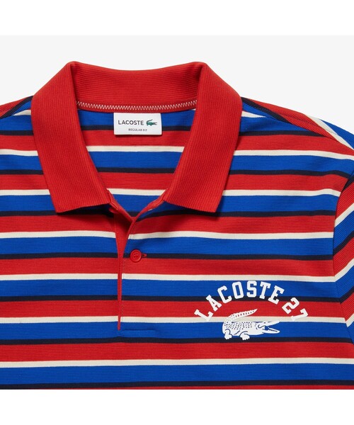 LACOSTE（ラコステ）の「カレッジロゴプリントボーダーポロシャツ（ポロシャツ・メンズ・ネイビー/レッド/グリーン・2/4/3/5）」の14枚目の写真