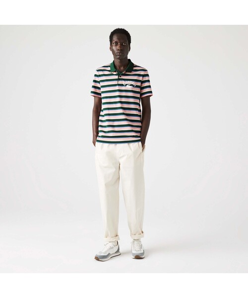 LACOSTE（ラコステ）の「カレッジロゴプリントボーダーポロシャツ（ポロシャツ・メンズ・ネイビー/レッド/グリーン・2/4/3/5）」の16枚目の写真