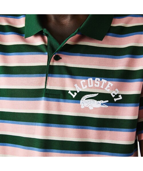LACOSTE（ラコステ）の「カレッジロゴプリントボーダーポロシャツ（ポロシャツ・メンズ・ネイビー/レッド/グリーン・2/4/3/5）」の18枚目の写真