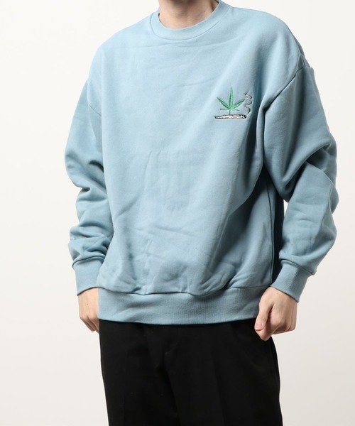 SPINNS（スピンズ）の「ゆったりシルエット リーフプリント裏毛スウェット（スウェット・メンズ・イエロー/ヘザーグレー/ブラック/ダークグリーン/ブルー・ONESIZE）」の17枚目の写真