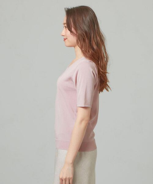 closet story（クローゼットストーリー）の「＜closet story＞□デオドラント Vネック SSL ニット [抗菌防臭] -手洗い可能-（ニット/セーター・レディース・ホワイト/ネイビー/ライトピンク・FREE）」の5枚目の写真