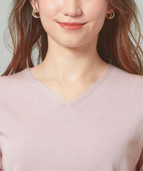 closet story（クローゼットストーリー）の「＜closet story＞□デオドラント Vネック SSL ニット [抗菌防臭] -手洗い可能-（ニット/セーター・レディース・ホワイト/ネイビー/ライトピンク・FREE）」の12枚目の写真