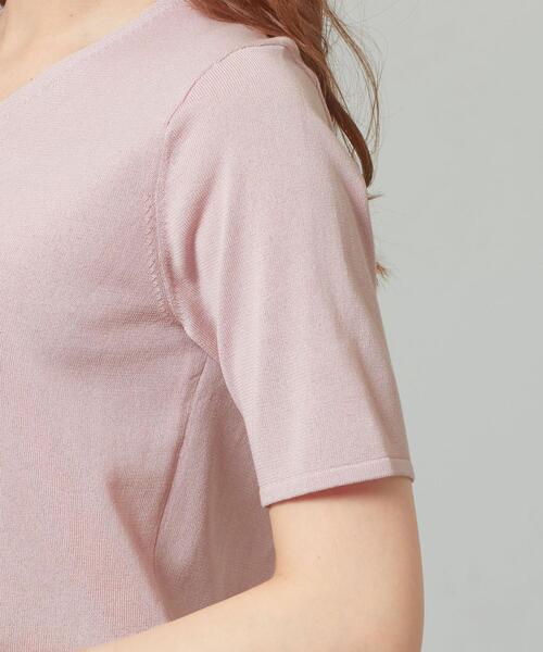 closet story（クローゼットストーリー）の「＜closet story＞□デオドラント Vネック SSL ニット [抗菌防臭] -手洗い可能-（ニット/セーター・レディース・ホワイト/ネイビー/ライトピンク・FREE）」の14枚目の写真