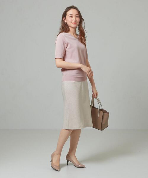 closet story（クローゼットストーリー）の「＜closet story＞□デオドラント Vネック SSL ニット [抗菌防臭] -手洗い可能-（ニット/セーター・レディース・ホワイト/ネイビー/ライトピンク・FREE）」の9枚目の写真