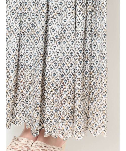 MERCURYDUO（マーキュリーデュオ）の「カットワーク刺繍タイルパターンスカート（スカート・レディース・ネイビー/グリーン・SMALL/MEDIUM）」の16枚目の写真