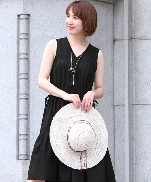 ElegChic(エレグシック)の「コットン ティアード ワンピース(ワンピース・レディース・ブラック/ベージュ/テラコッタ/オフホワイト・M/XL)」の5枚目の写真