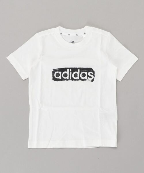 adidas(アディダス)の「アディダス adidas BグラフィックTシャツ(Tシャツ/カットソー・キッズ・ネイビー/ホワイト・120cm/130cm/160cm/140cm/150cm)」の1枚目の写真