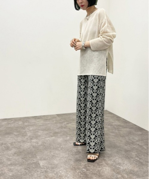 apres jour mignon(アプレジュールミニョン)の「メッシュ編みニット 【ZOZOTOWN限定アイテム】(ニット/セーター・レディース・アイボリー/ブラック/オレンジ・X-LARGE/フリー)」の9枚目の写真